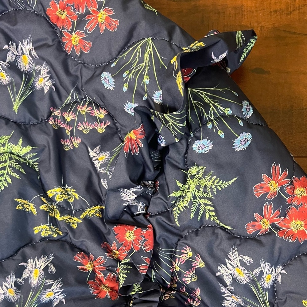 ELOQUII Elements Floral Quilted Puffer Bomber Jacket Ruffle Sleeve Size 26 / 28 - Picture 9 of 15